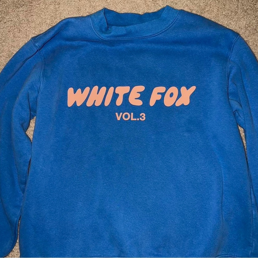 White Fox Blue Sweatshirt